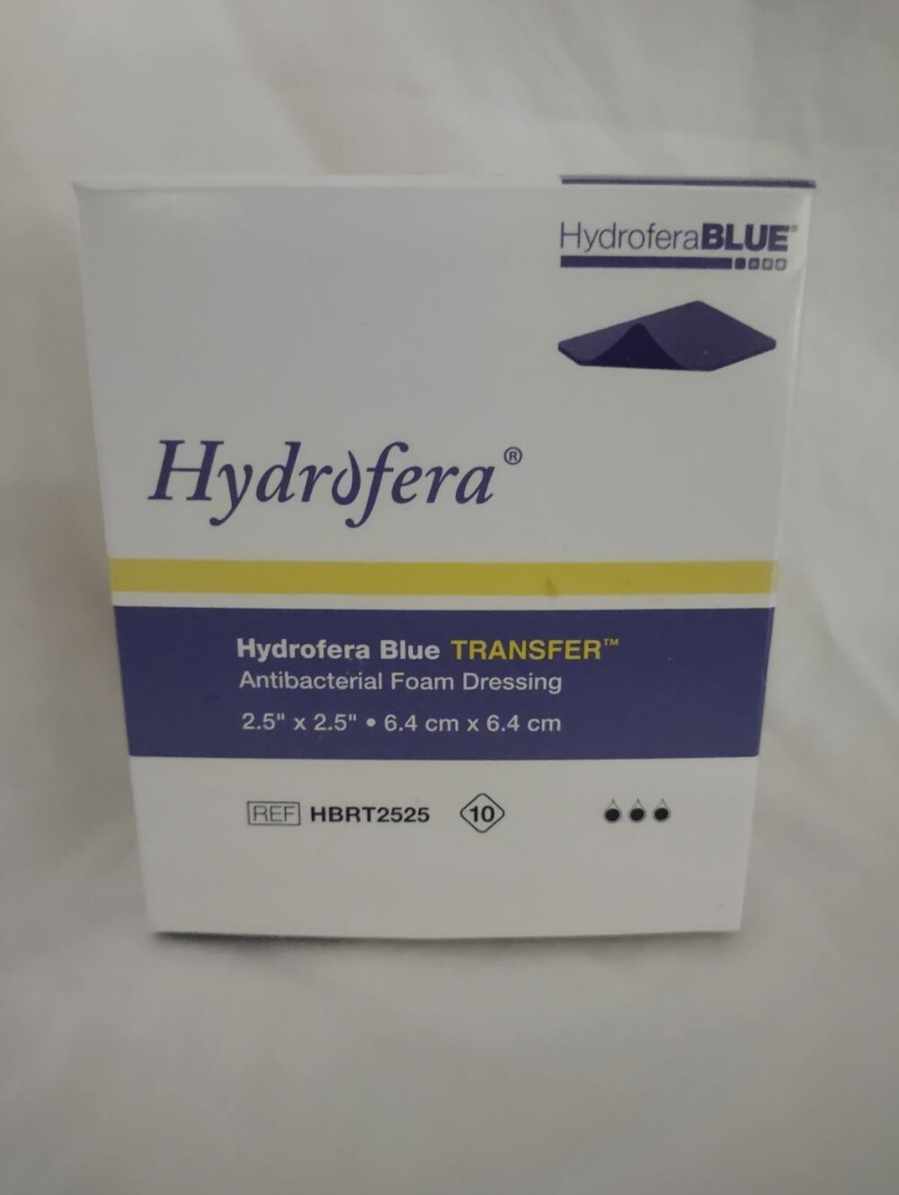 Hydrofera Blue TRANSFER Antibacterial Foam Dressing 2.5x2.5  Box of 10.